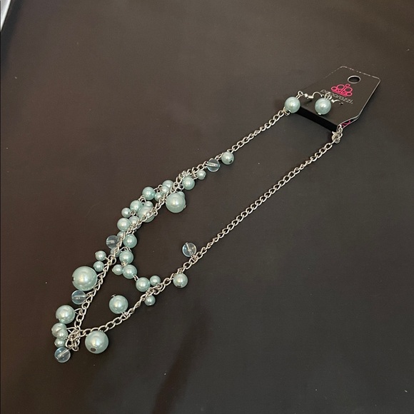 Paparazzi Silver Chain with Blue Beads - Picture 6 of 7